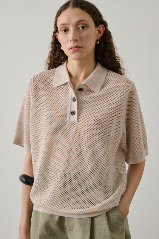 Polo Harvey - Blanc Cassé - Laine mérinos - Femme