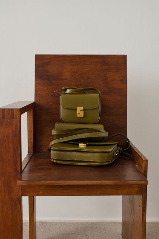 Sac Bell Very Mini - Kaki Doré - Cuir - Femme