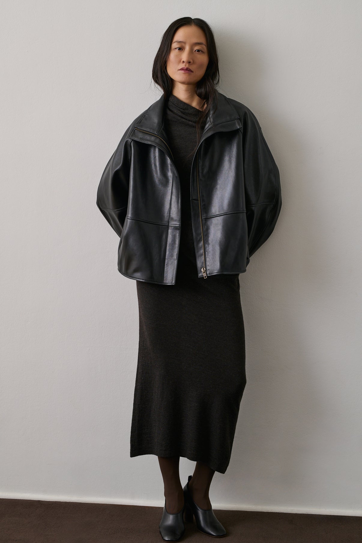 Veste Gamma - Noir - Cuir - Femme vue 4