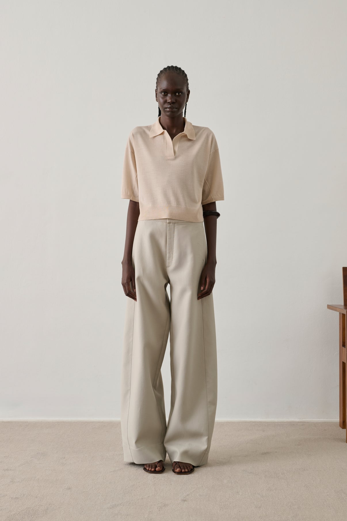 Polo Elton - Rose Poudre - Laine mérinos - Femme vue 1