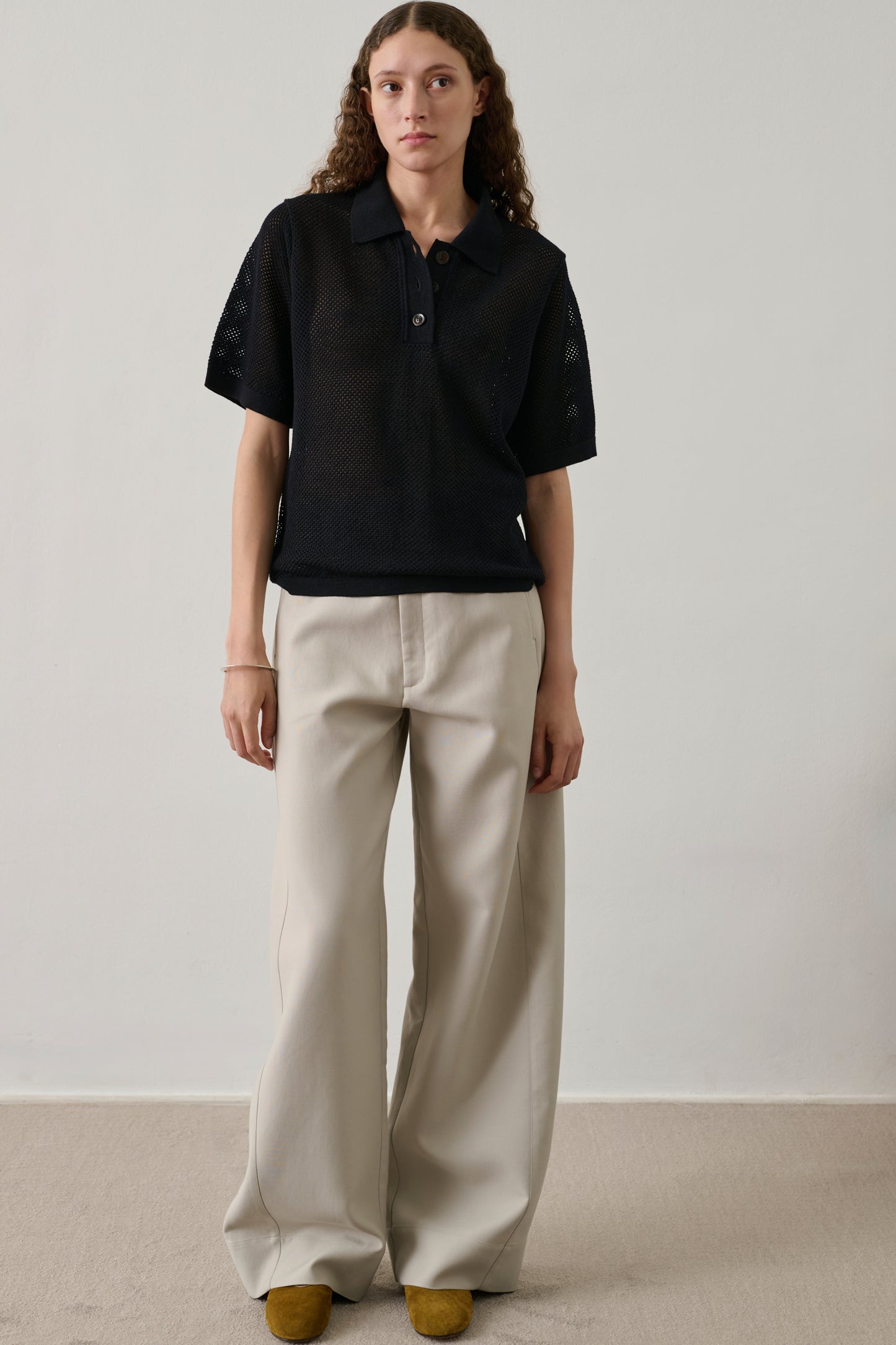 Polo Harvey - Noir - Laine mérinos - Femme