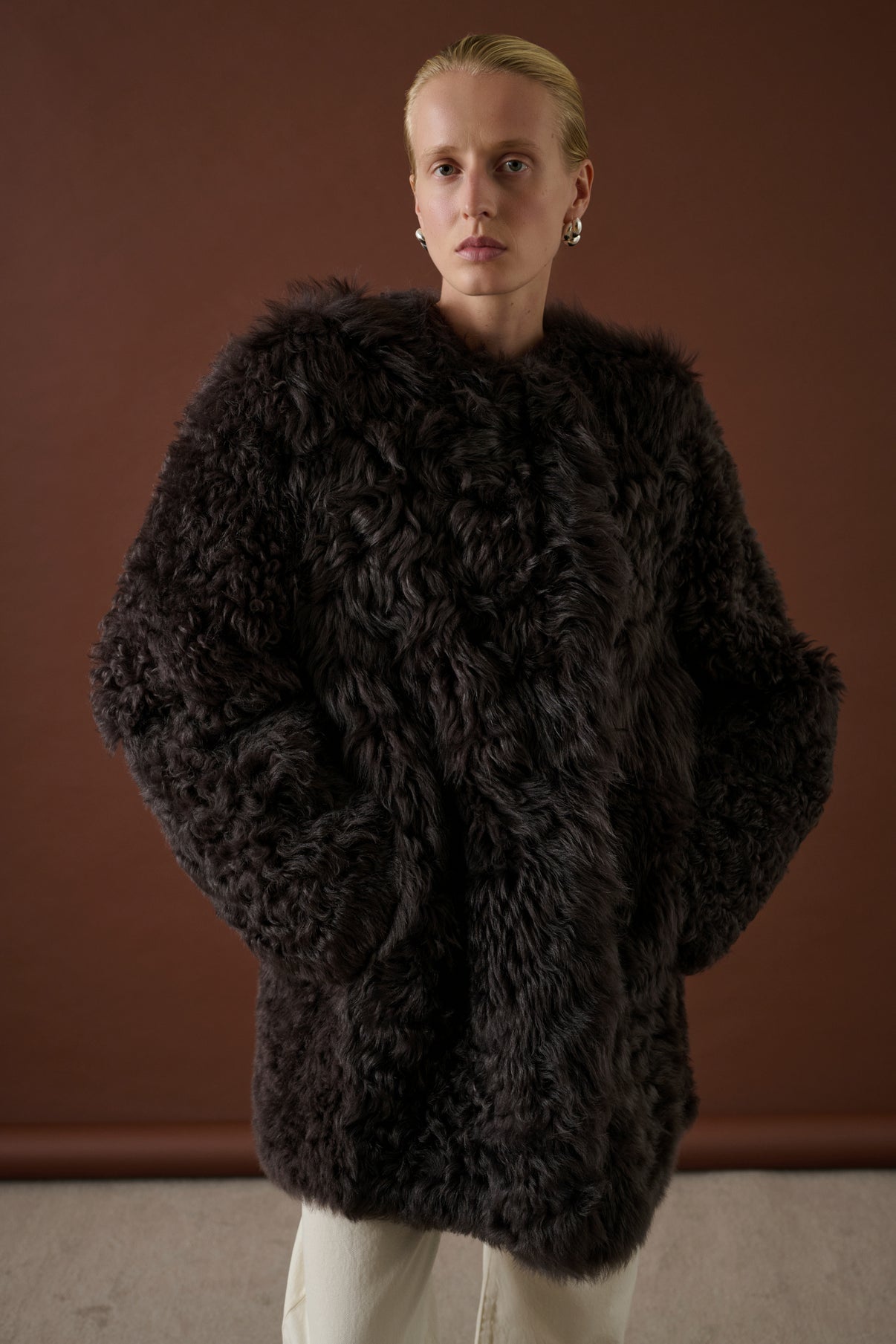 Manteau Sven - Marron Foncé - Cuir - Femme vue 3