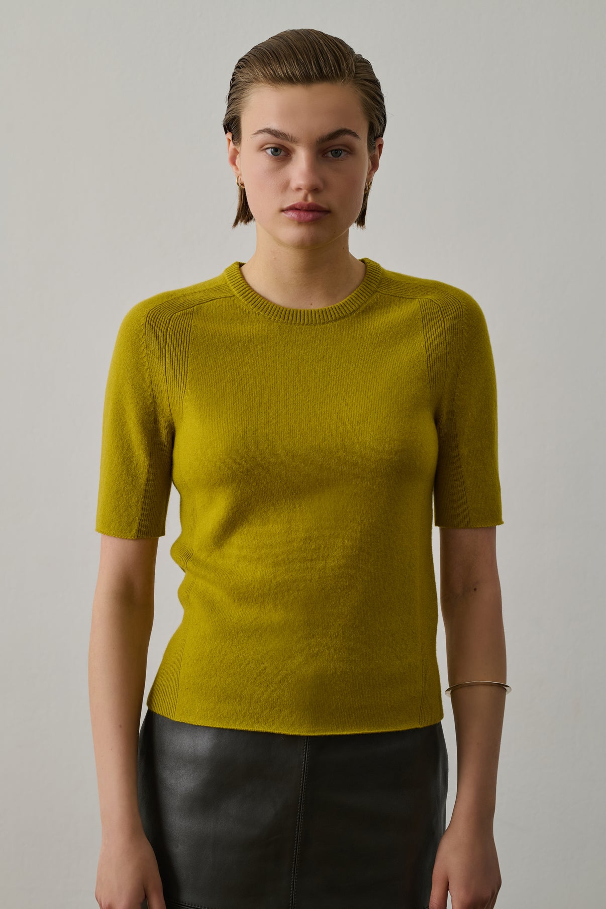 Pull Galanga - Moutarde - Cachemire - Femme vue 1
